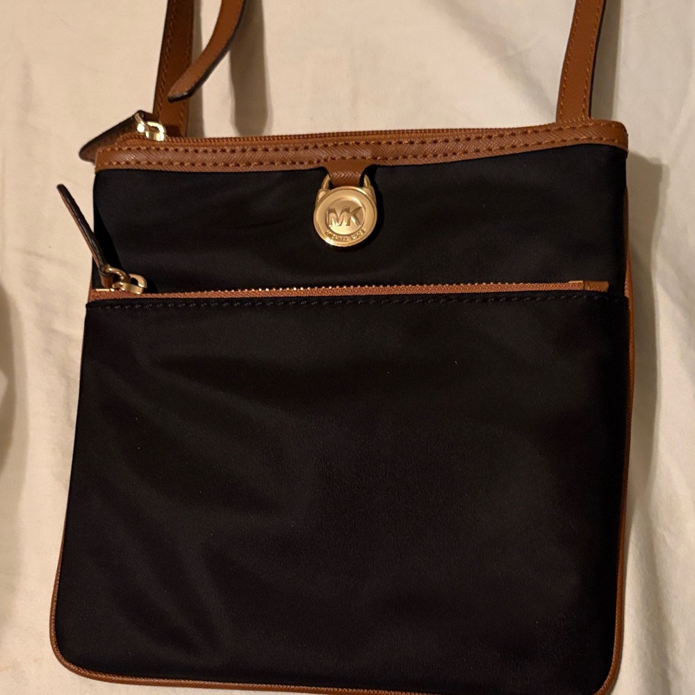 Michael Kors Black and Brown Crossbody Bag